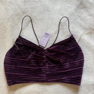 Purple Velvet Strappy Crop Top Wild Fable Size L
